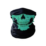 Face protection mask, skull design, green color